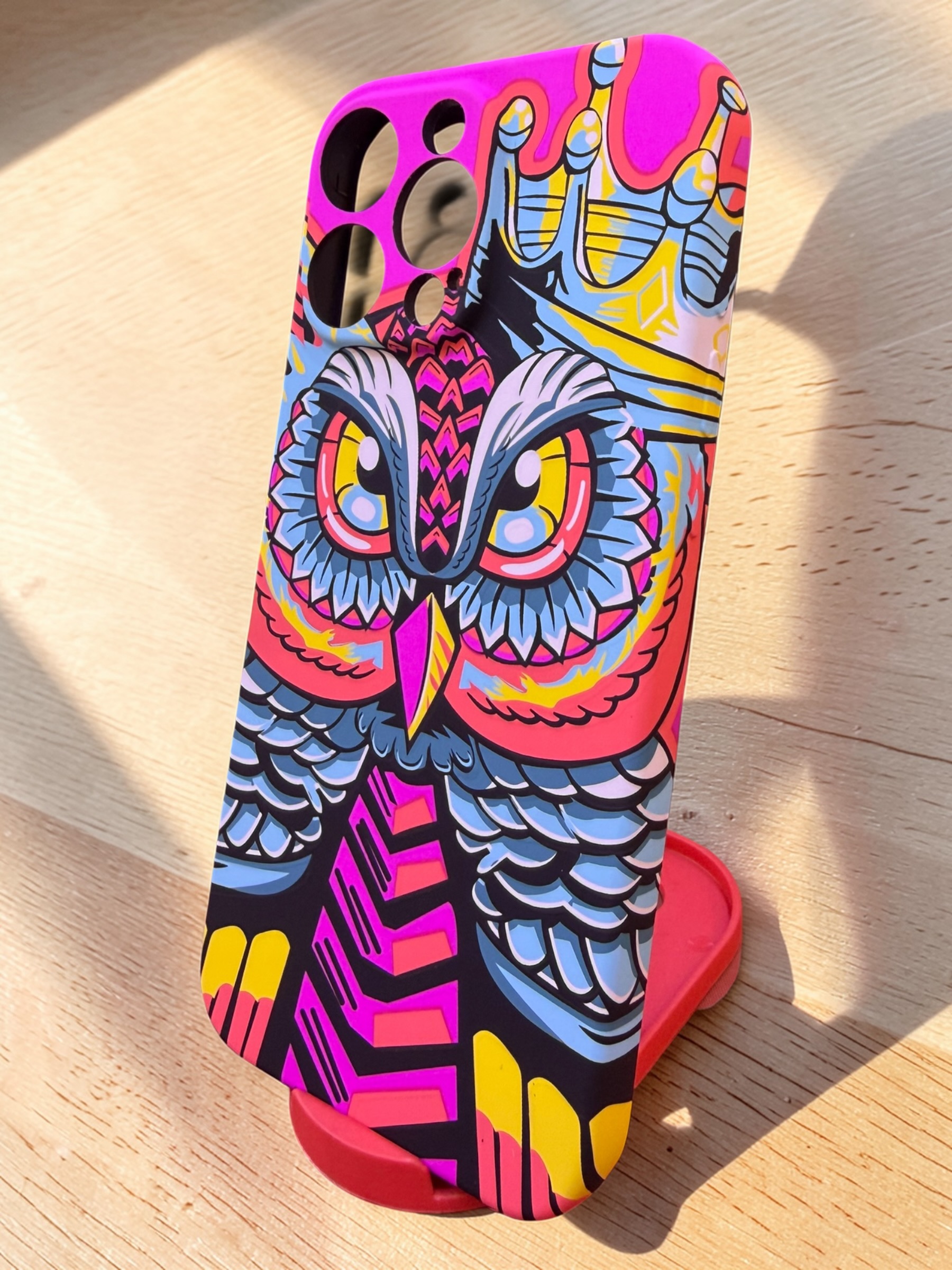 Iphne 16 Pro Max -Printed Owl Case-Pink - Image 2