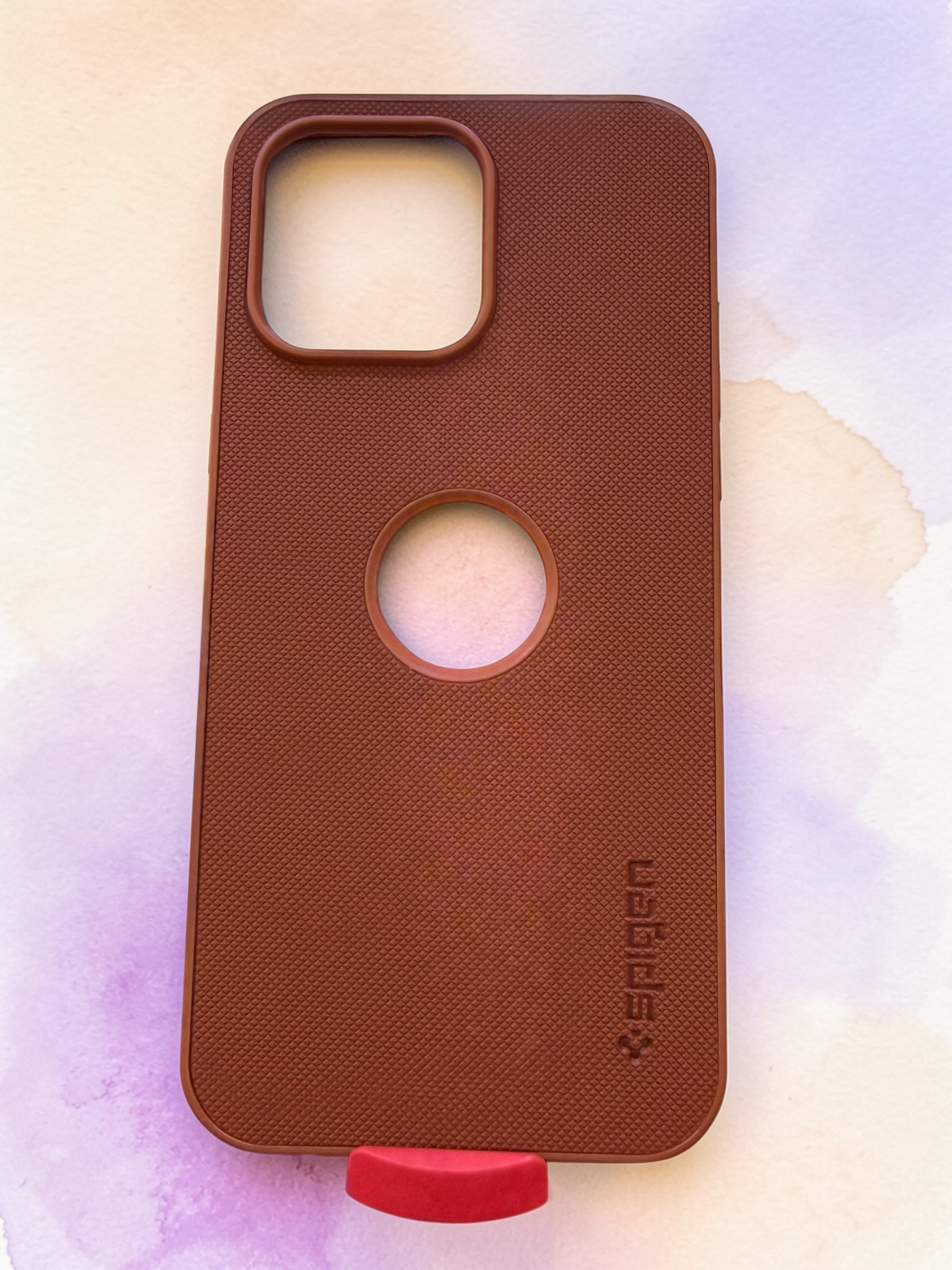 IPHONE 15 PRO MAX - SPIGEN LEATHER CASE - BROWN