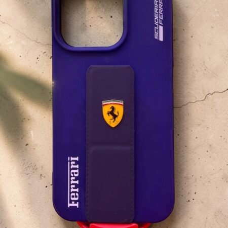 IPHONE 15 PRO - FERRARI LEATHER CASE - BLUE