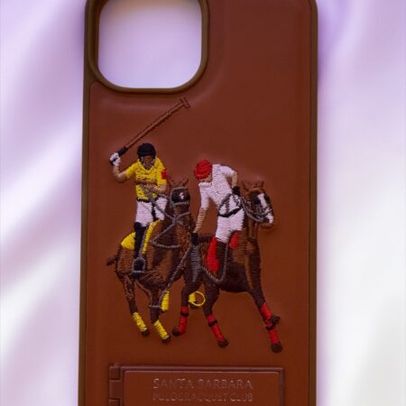 IPHONE 15 - POLO EMBROIDERY STAND CASE (LEATHER)